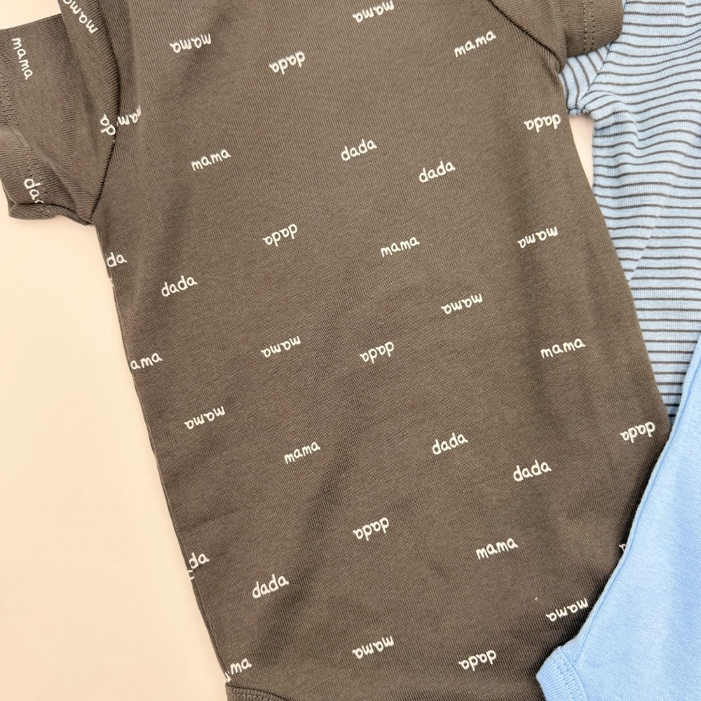 Baby Cantel Set of 3 Bodysuits 12-18 months Blue & Gray Short sleeves - Picture 5 of 6